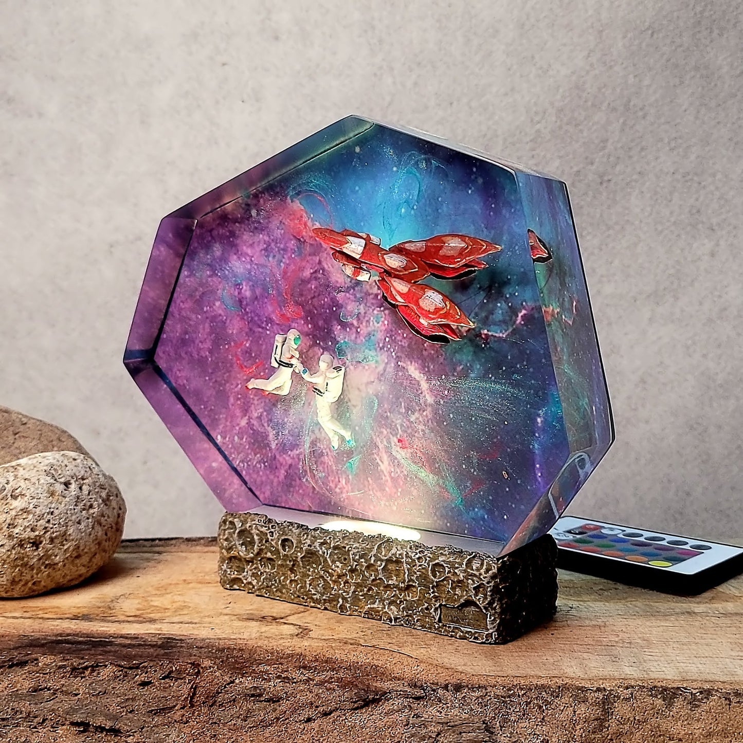 Ragnarok Final Fantasy VIII & Astronauts Galaxy Epoxy Resin Lamp - ArtFIGU