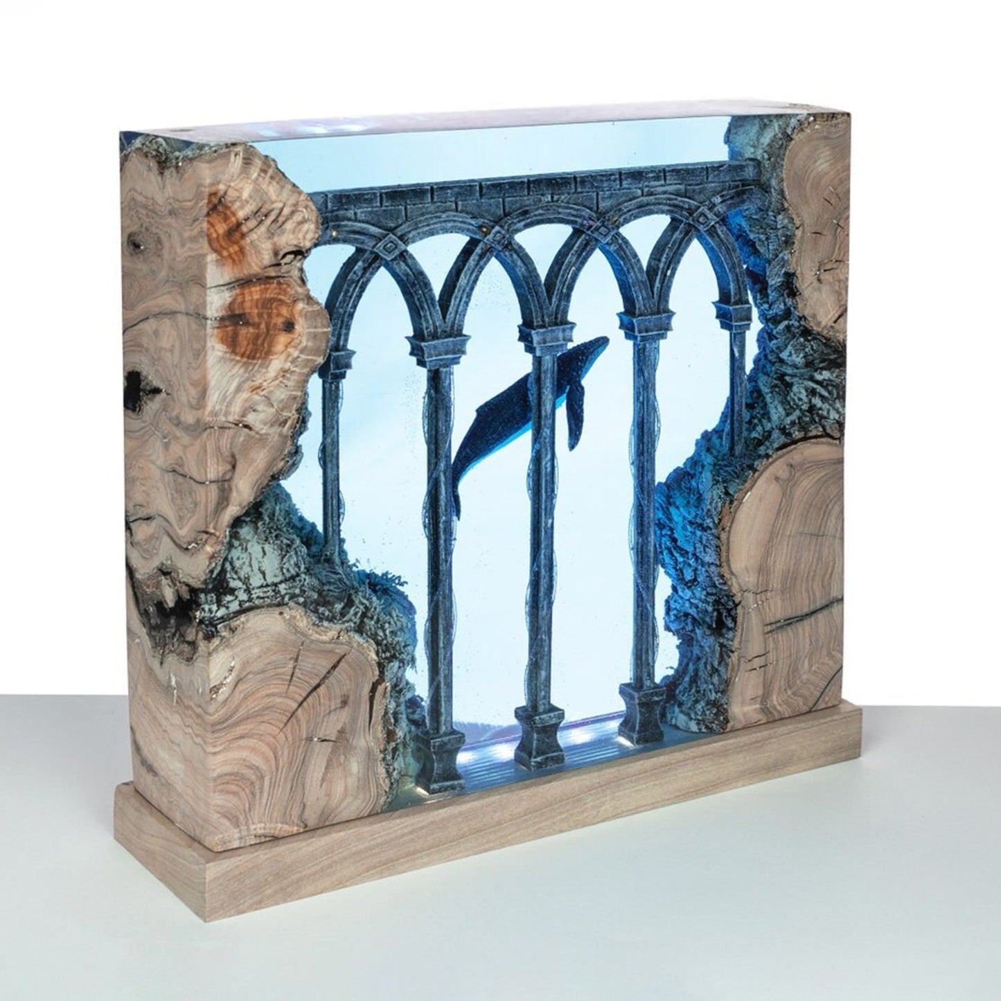 Humpback Whales In Ancient Ruins - High Quality Epoxy Resin Lamp - ArtFIGU