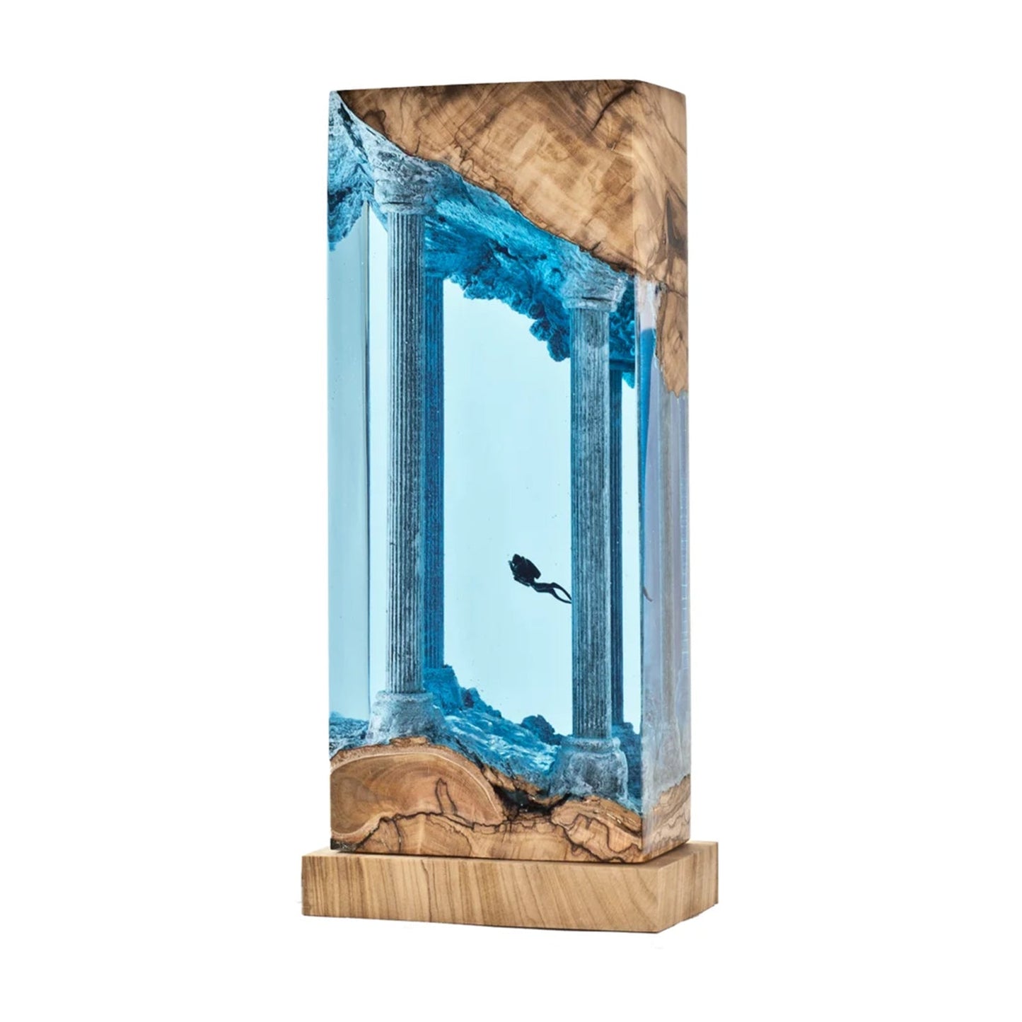 Divers Explore Ancient Ruins Undersea - High Quality Epoxy Resin Lamp - ArtFIGU