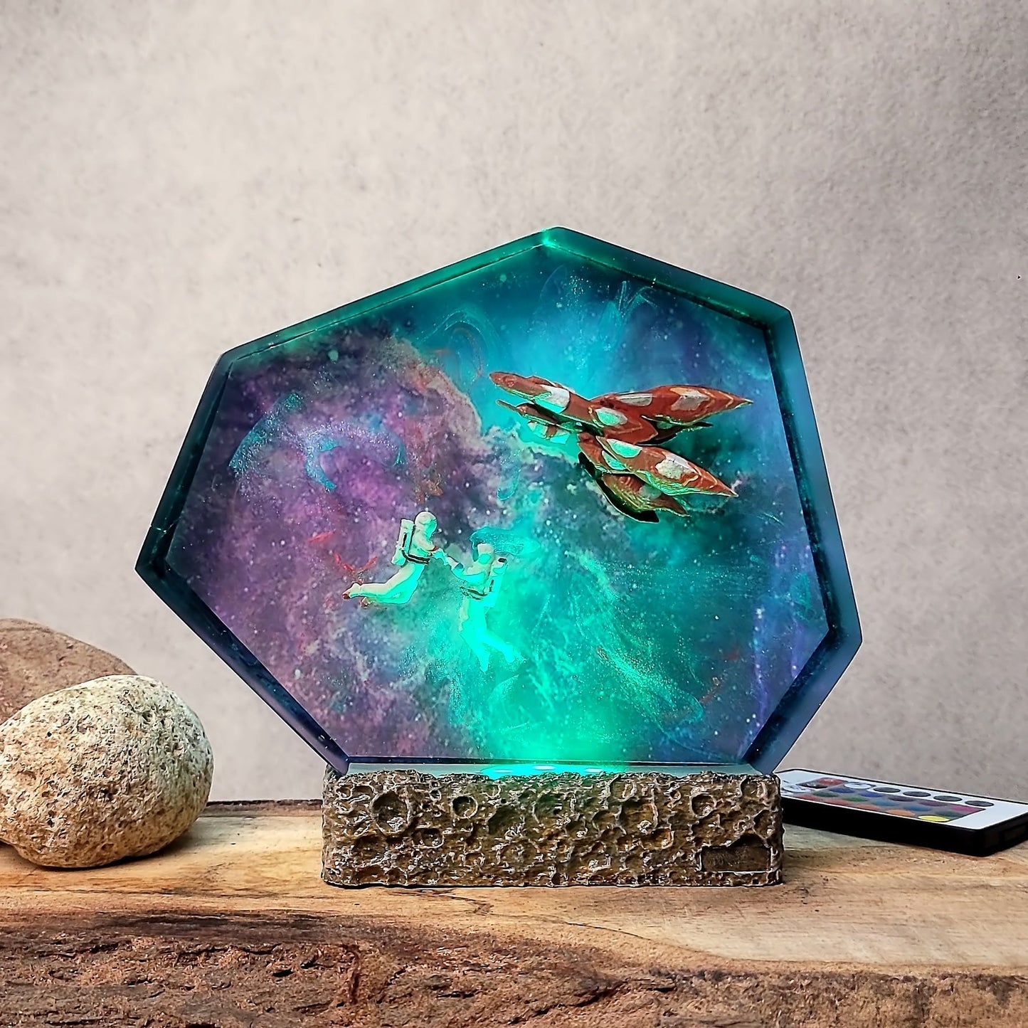 Ragnarok Final Fantasy VIII & Astronauts Galaxy Epoxy Resin Lamp - ArtFIGU