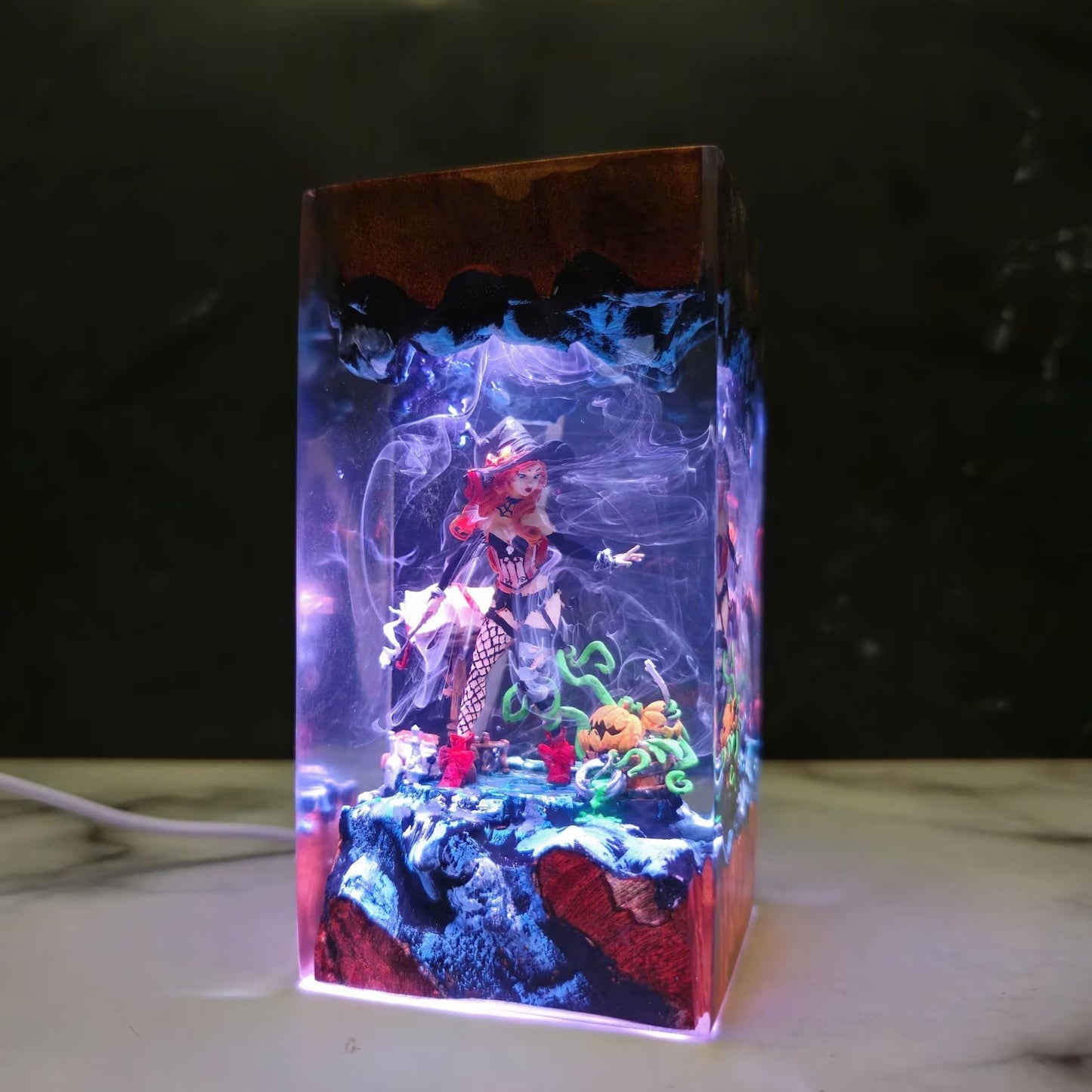 Sexy Naughty Witch Halloween Epoxy Resin Lamp - ArtFIGU