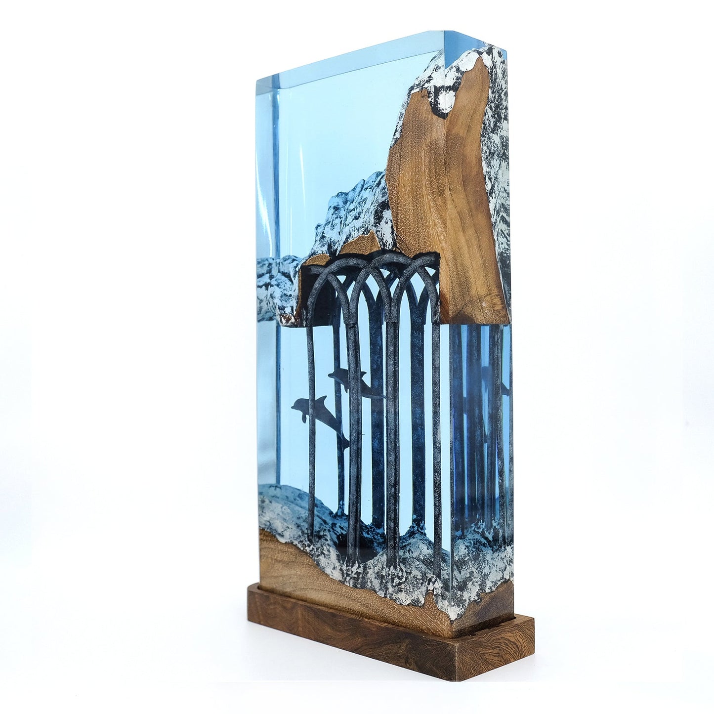 Dolphins Roam In Ancient Ruins - High Quality Epoxy Resin Lamp - ArtFIGU