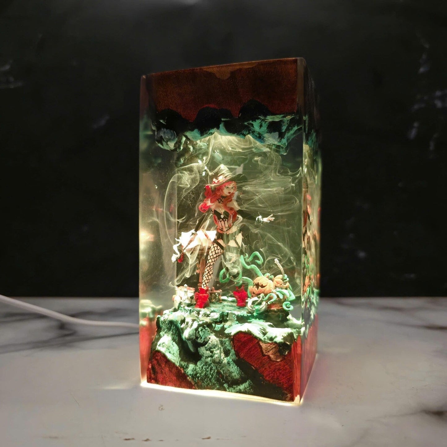 Sexy Naughty Witch Halloween Epoxy Resin Lamp - ArtFIGU