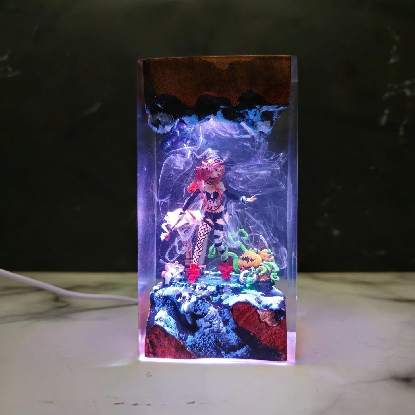 Sexy Naughty Witch Halloween Epoxy Resin Lamp - ArtFIGU