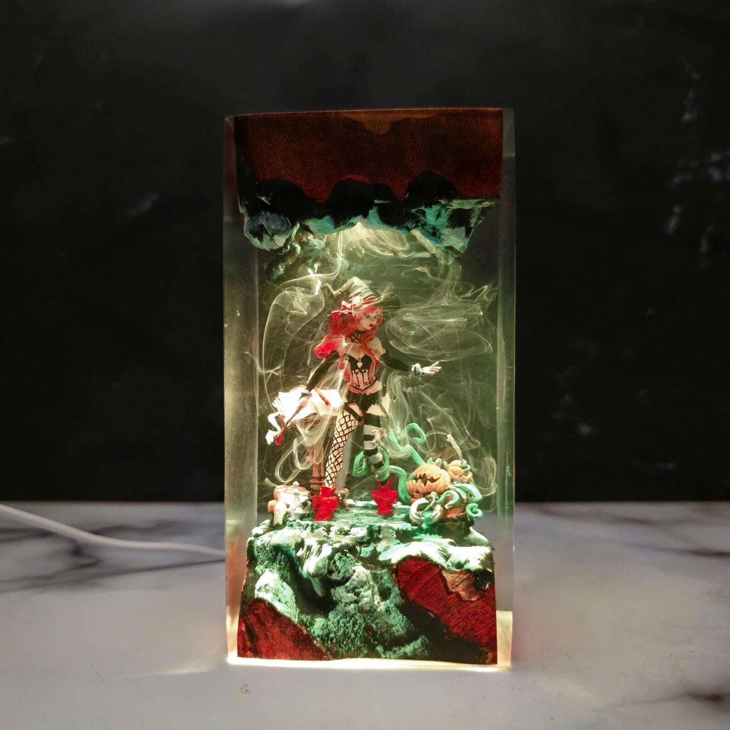 Sexy Naughty Witch Halloween Epoxy Resin Lamp - ArtFIGU