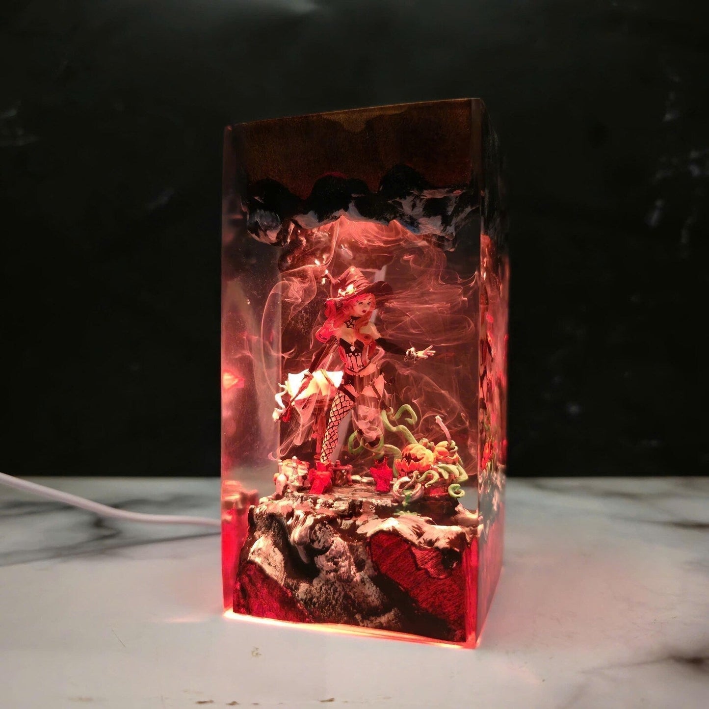 Sexy Naughty Witch Halloween Epoxy Resin Lamp - ArtFIGU
