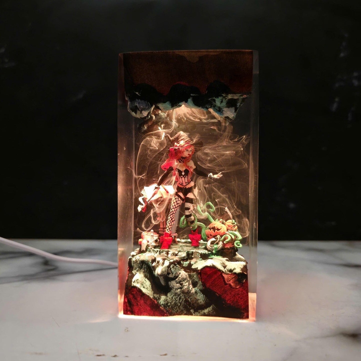 Sexy Naughty Witch Halloween Epoxy Resin Lamp - ArtFIGU