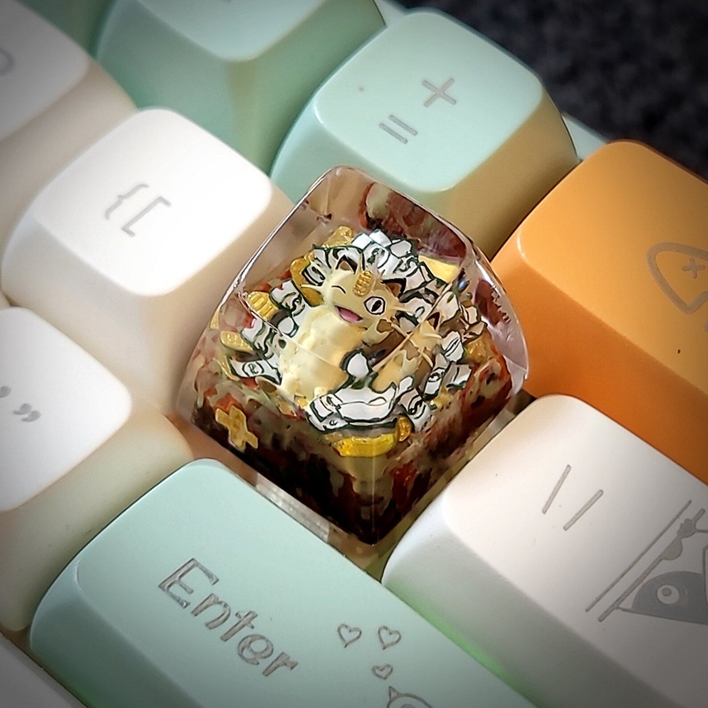 [DE] Pokemon Meowth Artisan Keycaps