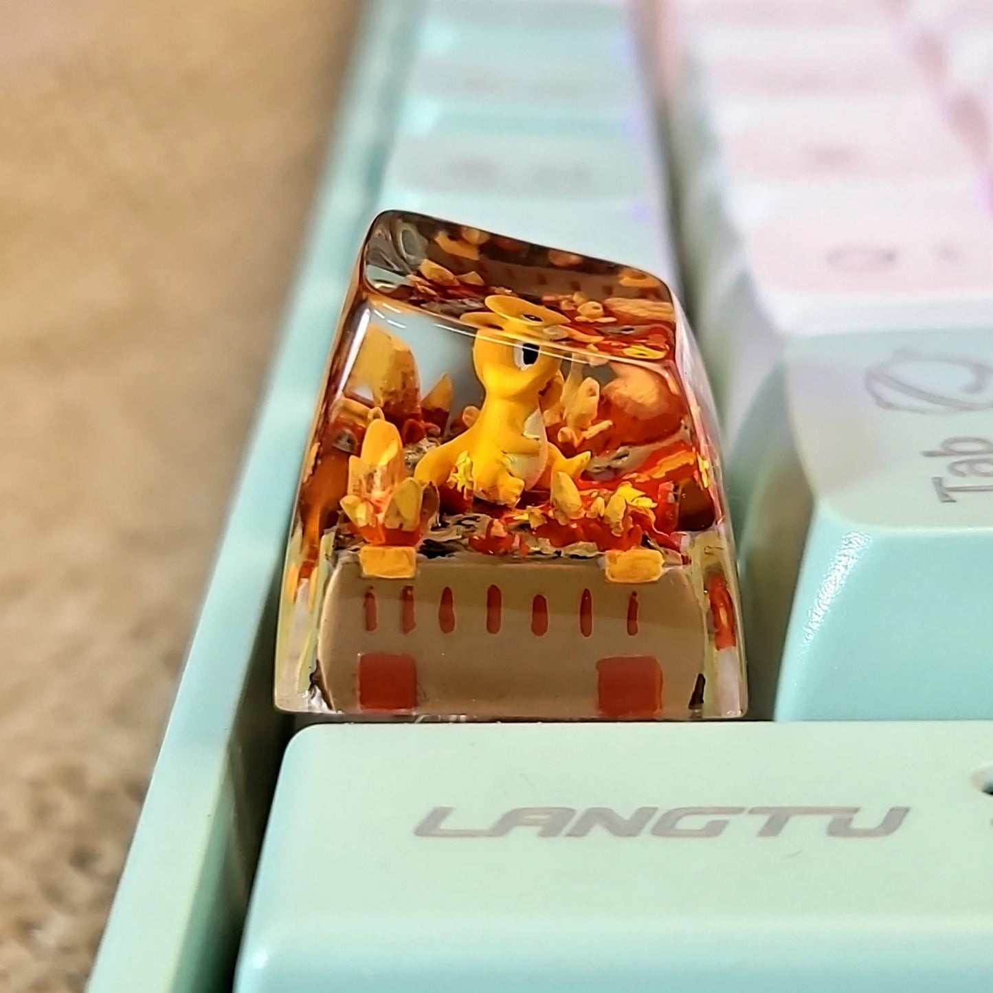 [DE] Pokemon Charmander Hitokage Artisan Keycaps Epoxy Resin