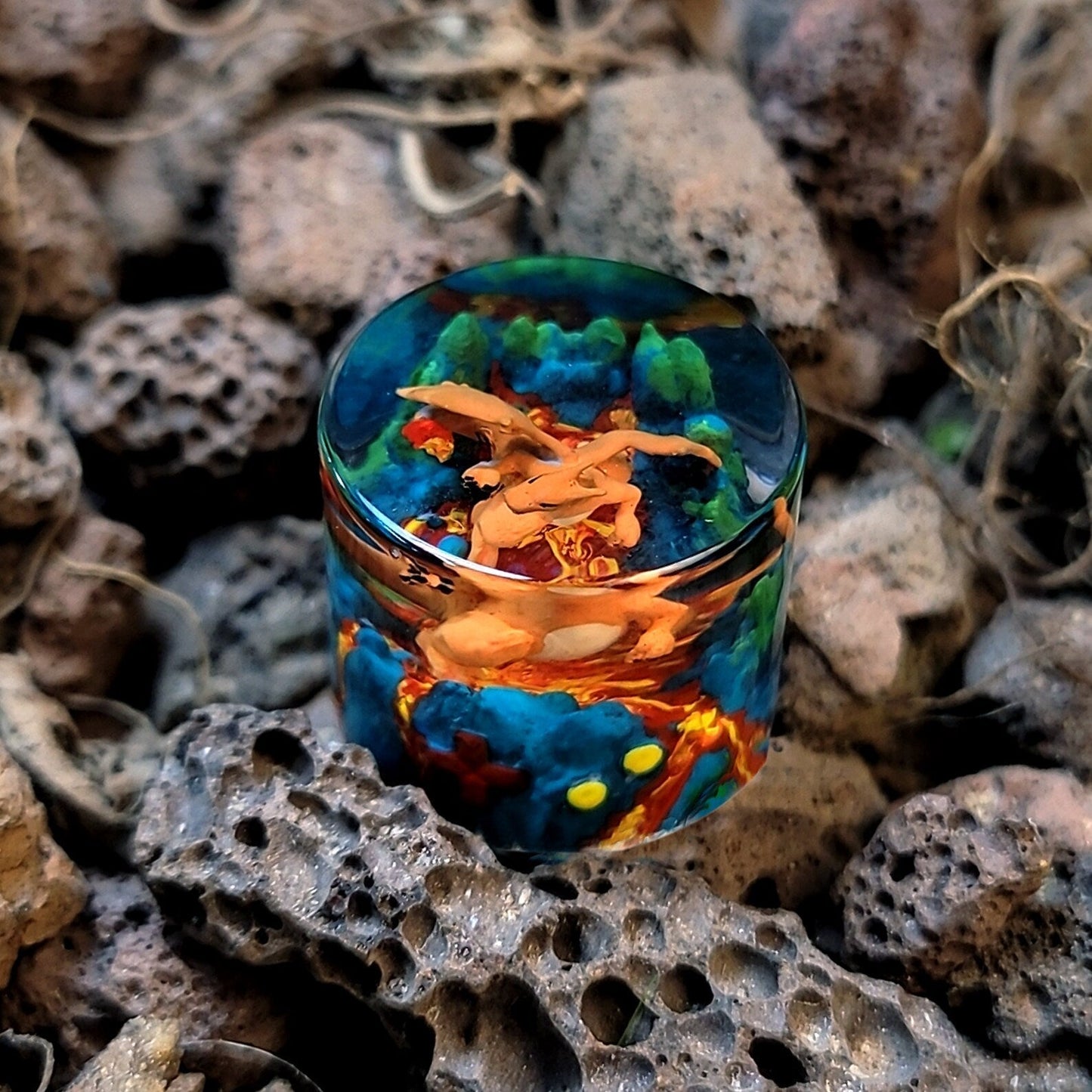[DE] Pokemon Charizard Keyboard Knob Artisan Keycaps