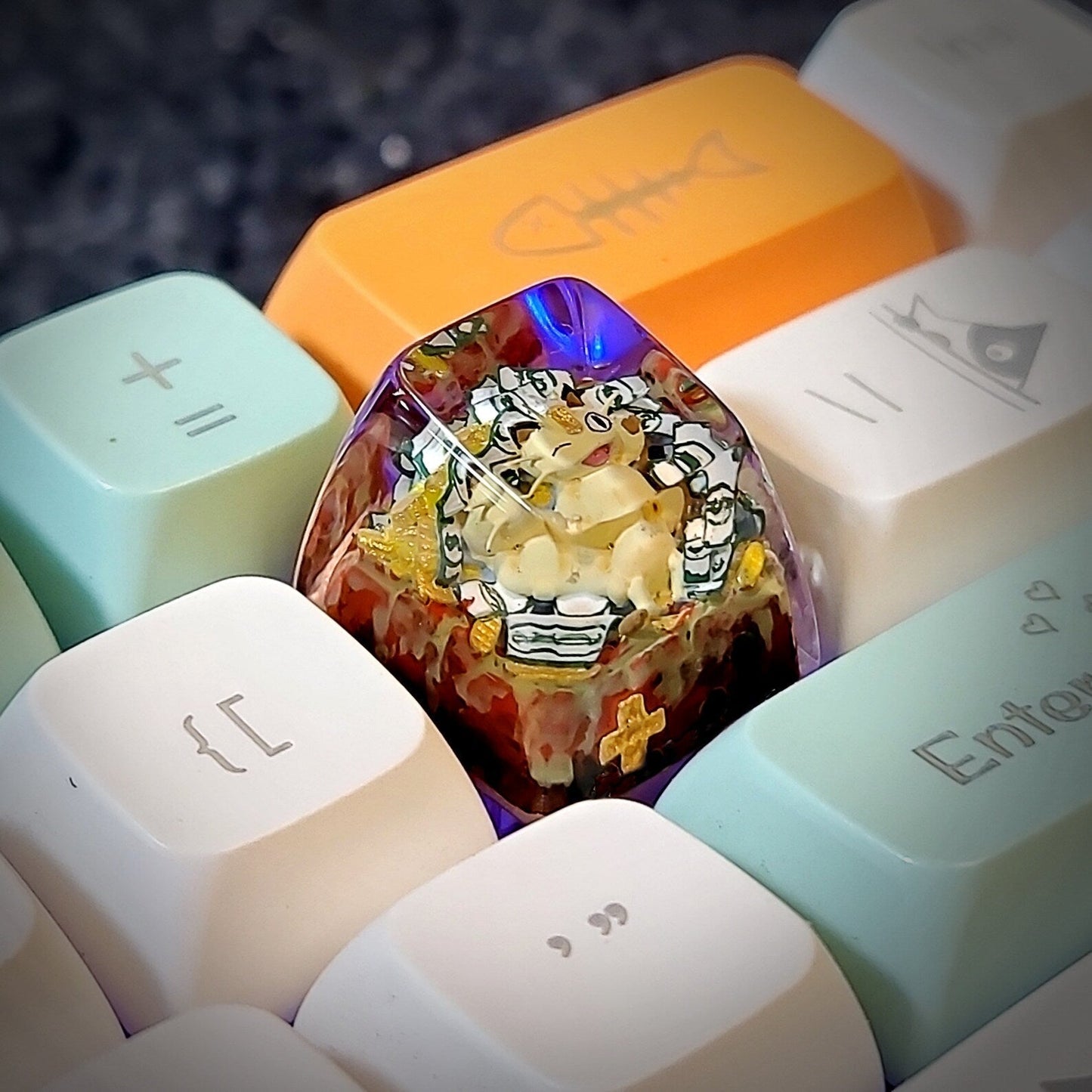 [DE] Pokemon Meowth Artisan Keycaps