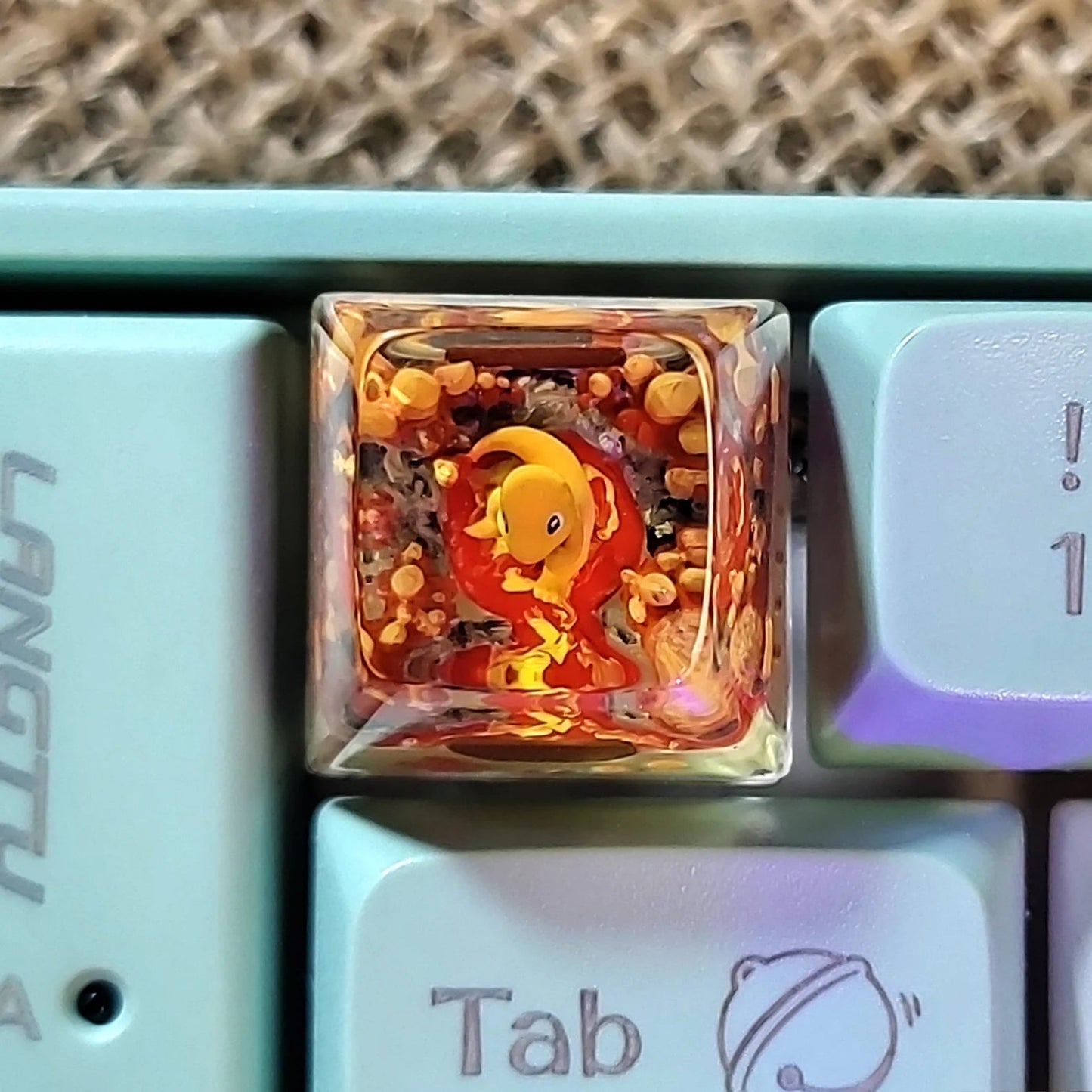 [DE] Pokemon Charmander Hitokage Artisan Keycaps Epoxy Resin