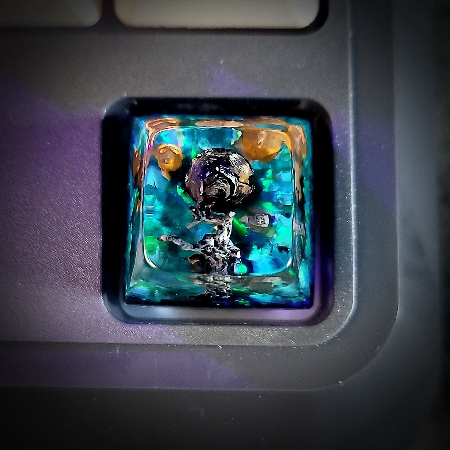 Pumpkin Witch Hat Halloween Artisan Keycaps Epoxy Resin - ArtFIGU