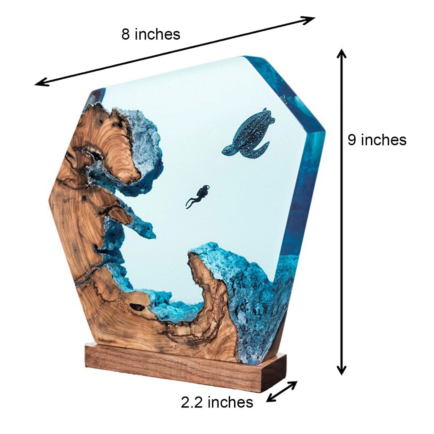 [DE] Sea Turtle & Diver - High Quality Epoxy Resin Lamp