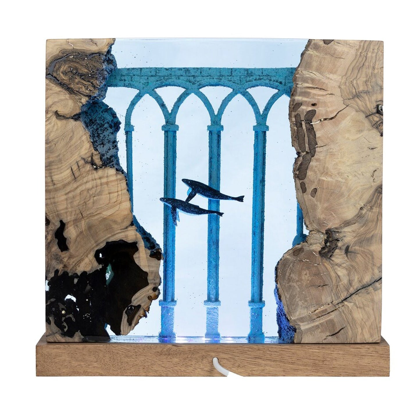 [DE] Humpback Whales In Ancient Ruins - High Quality Epoxy Resin Lamp