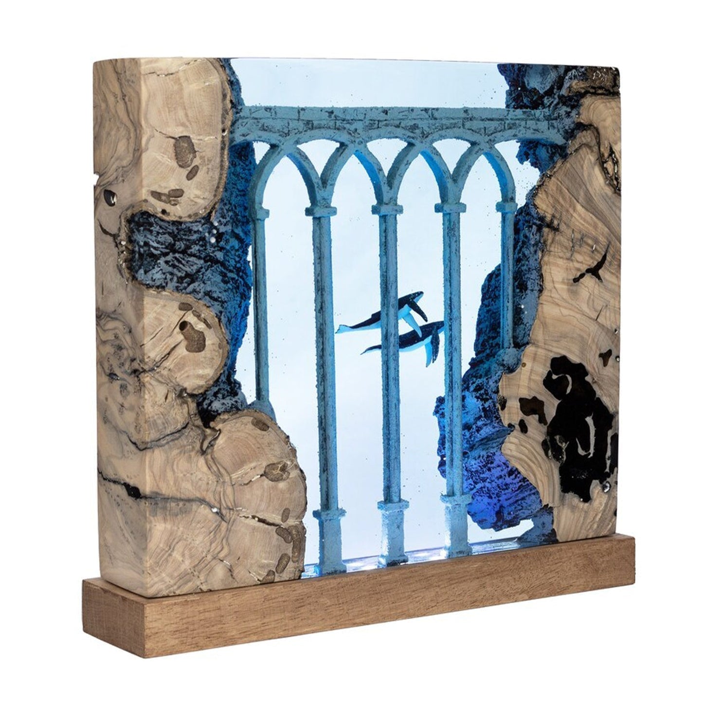 [DE] Humpback Whales In Ancient Ruins - High Quality Epoxy Resin Lamp