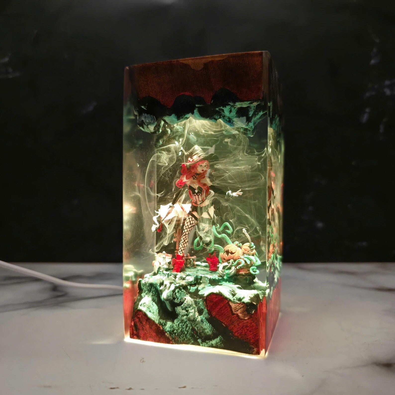 Sexy Naughty Witch Halloween Epoxy Resin Lamp - ArtFIGU