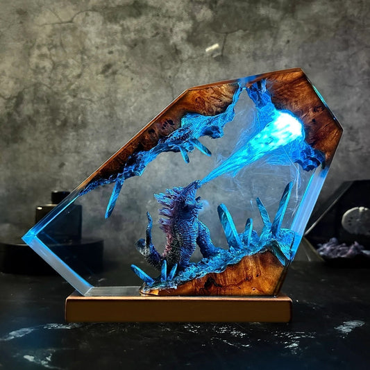 Godzilla Attack City Destroy All Epoxy Resin Lamp - ArtFIGU