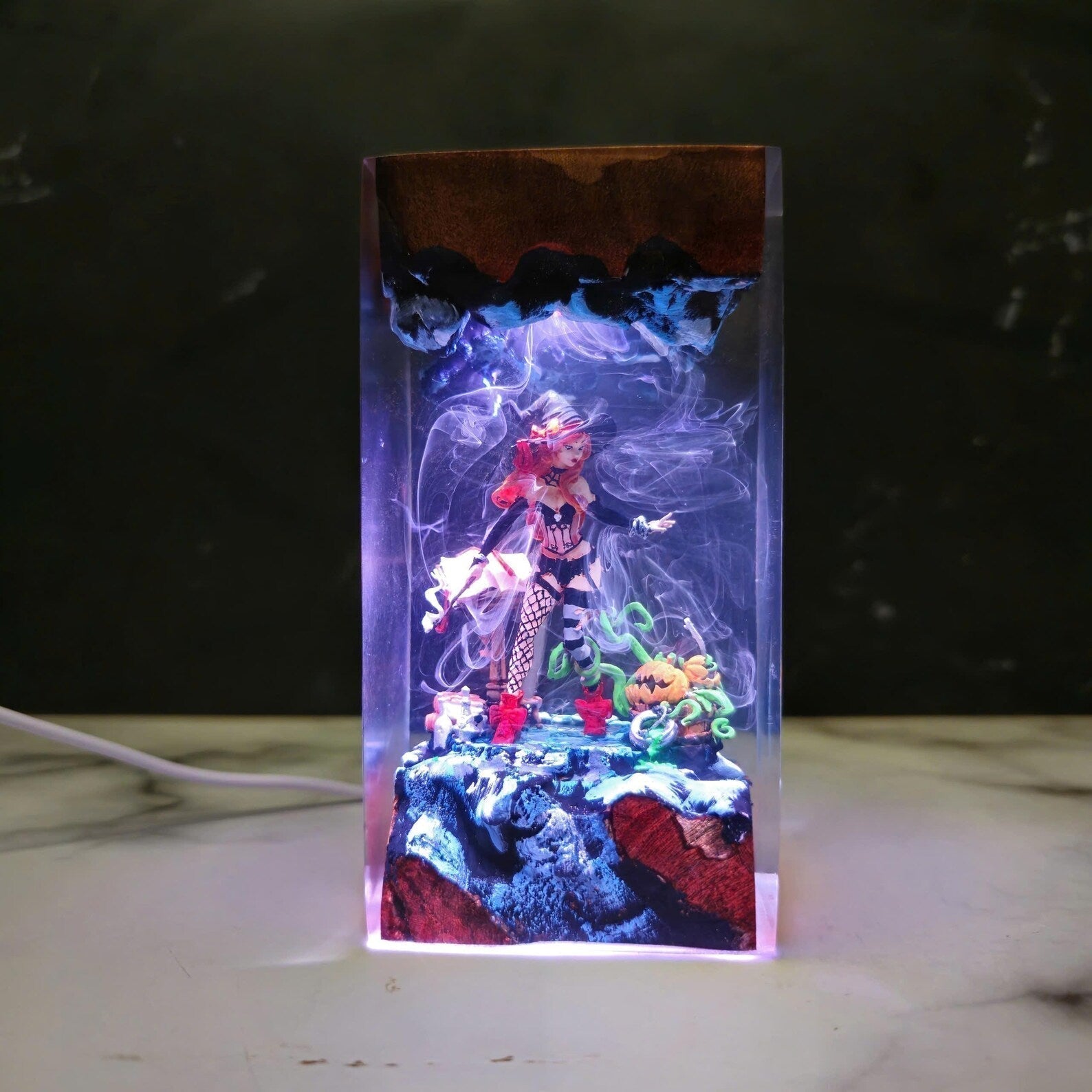 Sexy Naughty Witch Halloween Epoxy Resin Lamp - ArtFIGU