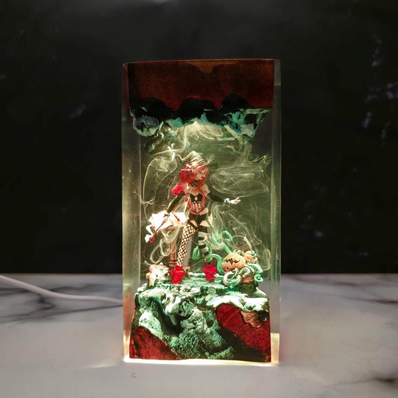Sexy Naughty Witch Halloween Epoxy Resin Lamp - ArtFIGU