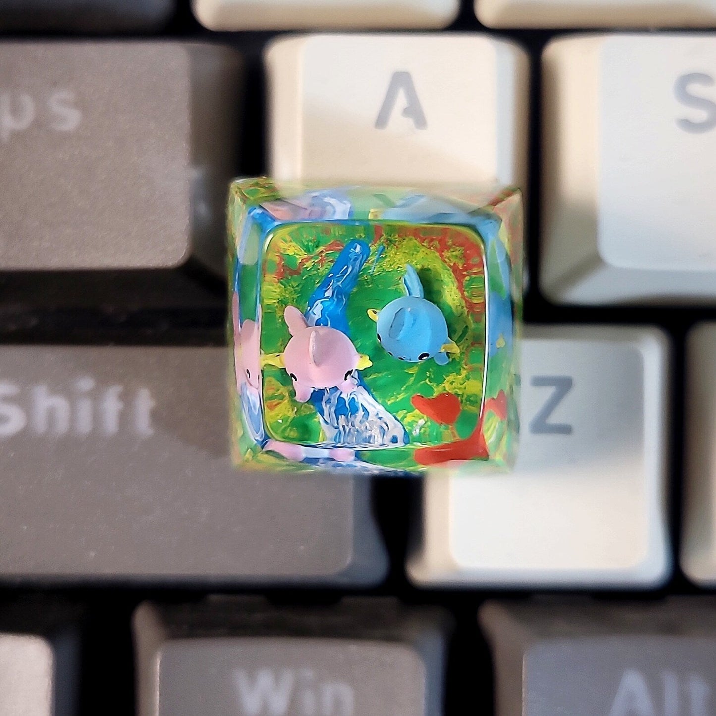 [DE] Pokemon Mudkip Shiny Mudkip Artisan Keycaps