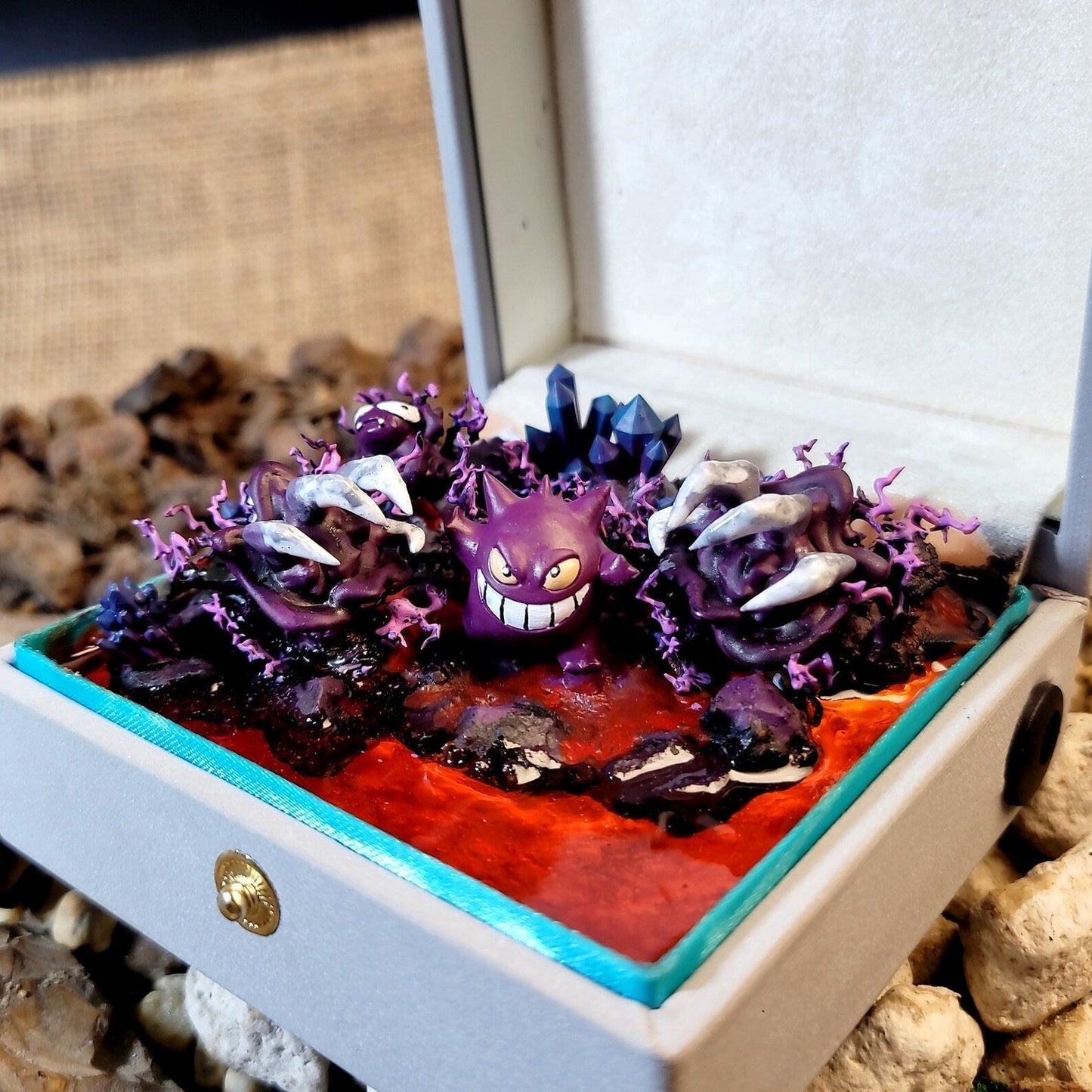 [DE] Pokemon Gengar Island Diorama Treasure Mistery Box Gift Epoxy Resin, Night Light